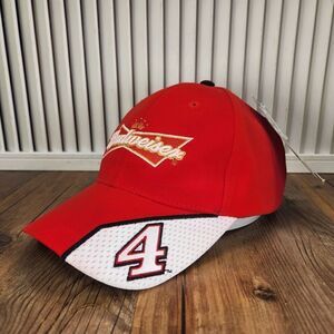 Budweiser Racing Hat Cap Strapback Red NASCAR Chase Authentics Kevin Harvick Pit